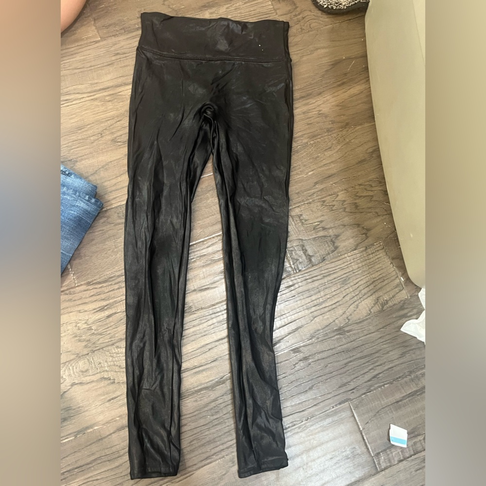 SPANX Black Faux Leather Leggings - Picture 3 of 6